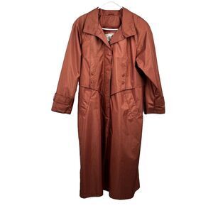 Laura Winston Rose Gold 3/4 Sleeve Single Breasted Trench Coat Classy 9/10 VTG
